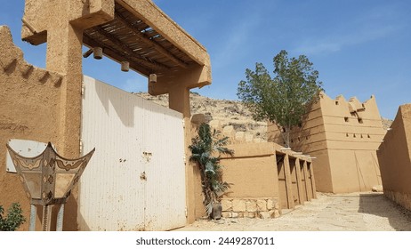 Traditional arabic home building architecture in middle east Arkistovalokuva