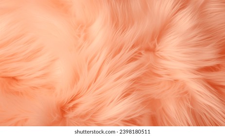 Trendy pfirsichfarbene Pelzstruktur, Nahaufnahme. Abstrakte Aprikosenwolle, strukturierter Hintergrund – Stockfoto