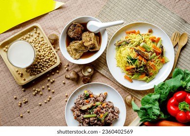 Vegetarian food, vegetarian festival is a colourfull event. Background. Stock-foto
