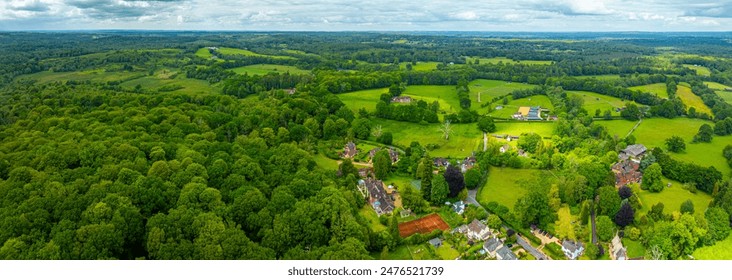 View of Emery Down, a village near Lyndhurst in the New Forest National Park in Hampshire, England, UK Foto Stok