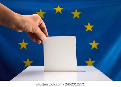 欧州連合選挙での投票の写真素材
