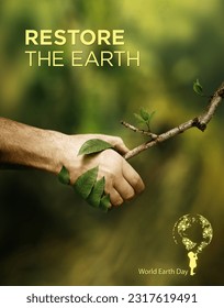 World Environment Day. Happy Earth Day. Green Environment, Green Nature, Green Energy, June Day Stock Photo