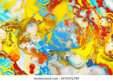 Abstract colorful paint background, multicolored paint texture 库存照片