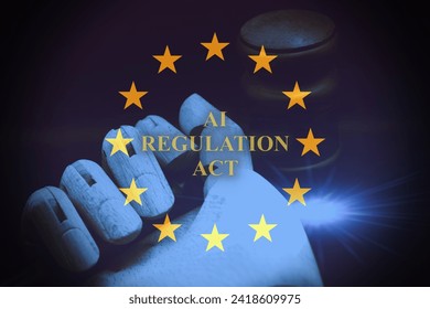 AI act regulation symbol in Europe. Concept words AI artificial intelligence act regulation – Ảnh có sẵn