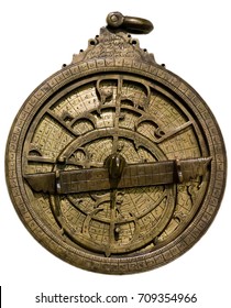 Astrolabe - ancient astronomical device for determining the coordinates and position of celestial objects Stock Photo