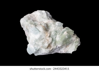 Aquamarine beryl topaz, in rock formation. Rare precious mineral. Light blue in color. Druze. On a dark textured background. Stock-foto