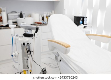 Attachments to device for facial skin care machine in spa clinic for anti-aging or acne treatment. The concept of aesthetic medicine, beauty tools, latest technologies in beauty industry. Stockfotó