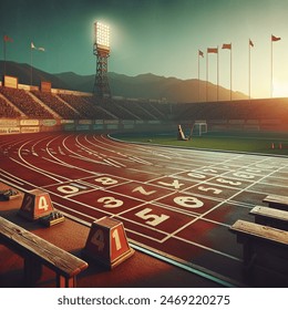 background of athletics track, 1950