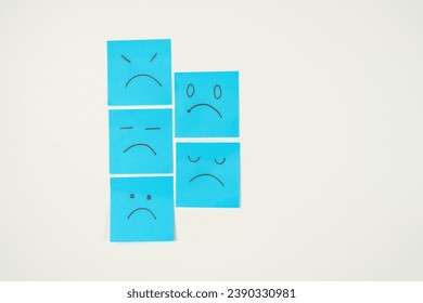 Blue Monday concept, sticky stickers notes post it, Copy space स्टॉक फोटो