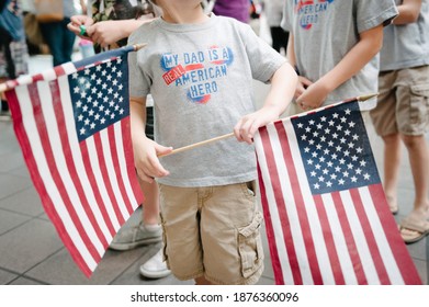 Children at a Labor Day parade Stock Photo