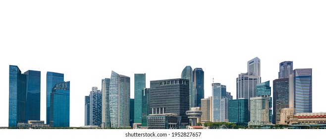 Cityscape of Singapore isolated on white background Stock-foto