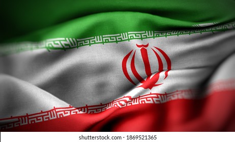 close up waving flag of Iran. flag symbols of Iran. Foto stock