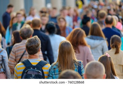 Crowd of people on the street. No recognizable faces स्टॉक फोटो