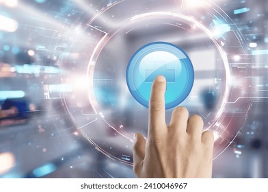 The doctor hand holds a health symbol pharmacy. Stock Photo