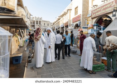 Doha, Qatar - 24 February 2023: Bird Souq Market is one of the attraction in Souq Waqif Doha, Qatar, Middle East. Toimituksellinen arkistovalokuva