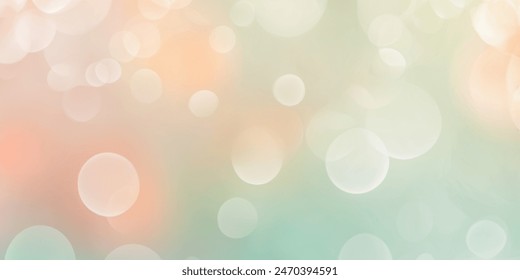 Dreamy light spots dance across canvas of soft greens and warm oranges creating atmosphere of peace and tranquility perfect for meditation spaces or relaxation areas Foto Stock