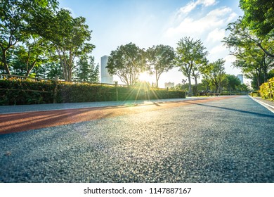 empty road in the park Foto stock