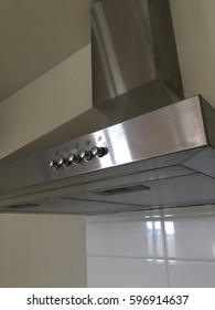 Extractor fan hood in a kitchenの写真素材