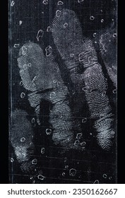Fingerptint on transparent adhesive tape or strips isolated on black background - Φωτογραφία στοκ