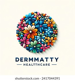 Floral artistic image of logo dermatology healthcare minimal elegant