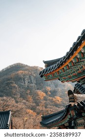 Gijang Jangansa Temple autumn scenery in Busan, Korea Foto stock