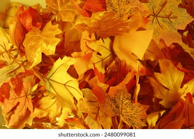 Golden Fall Leaves Abstract Background Arkistovalokuva