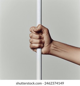 hand holding white plastic rod