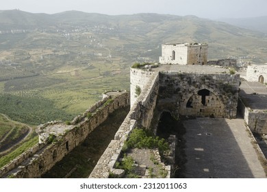 Homs, Syria - May 29, 2023: Krak des Chevaliers Castle Foto stock editoriale