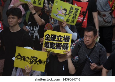 Hong Kong July 1 Protests on 1 July 2019 in Wan Chai 编辑库存照片