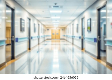 Hospital hallway, reception clinic. Unfocused background Stockfoto
