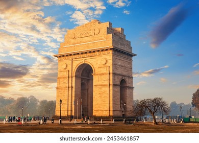 India Gate at sunrise, Rajpath, New Dehli, India – Ảnh có sẵn