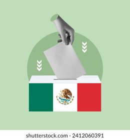 insert a vote, choose, decide, voting box, flag of Mexico, Elections, Vote, Mexico, Voting Ballot, Day, Voting Booth, People, Election, Polling Center, Referendum, Box, Furniture Booth, Candidate Arkistovalokuva
