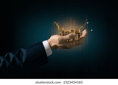 investments and unlock the secrets to growing your wealth. Explore captivating visuals representing income generation, handcrafted financial success, and the power of money. concept of financial freed Foto stock