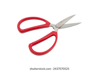 Isolated red scissors element on top of white background Stock-foto