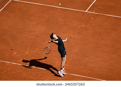 2024年4月12日、モナコ近郊のロケブルン・キャップ・マーティンにあるモンテカルロカントリークラブで行われたロレックス・モンテカルロATPマスターズ1000テニスの間、ジャンニク・シンナー。のエディトリアル写真素材