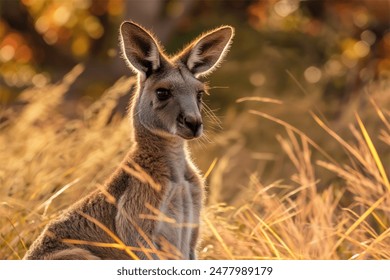 kangourou en gros plan dans l'arrière-pays d'austalie faune sauvage  : photo de stock