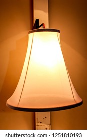Lampshade hanging on the wallの写真素材