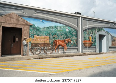 Lake Placid, FL USA - October 13, 2023: Lake Placid Town of Art Murals and Caladium Capital of the World.                               Foto stock editoriale