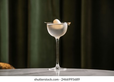Lychee Martini in Fancy Cocktail Bar 库存照片