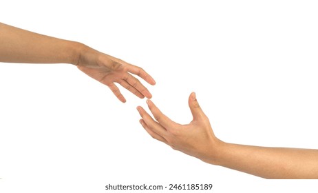 Male hand extending a helping hand on white background,  hand isolated on white background. Stock fotografie