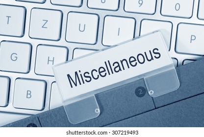Miscellaneous - folder with text on computer keyboard in the office Stockfoto