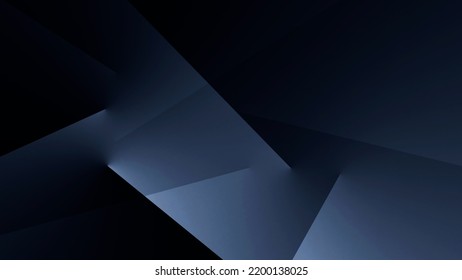 현대의 짙은 파란색 추상적인 배경. 최소 색 그라데이션 기하학적 모양, 선, 줄무늬 및 삼각형이 있는 배너 디자인 미래 종이나 금속 효과를 잘라라. 스톡 사진