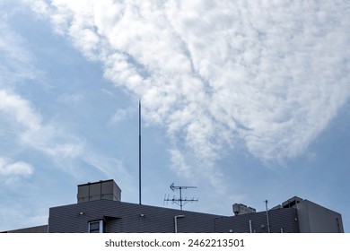 長崎ビル屋上と避雷針01の写真素材