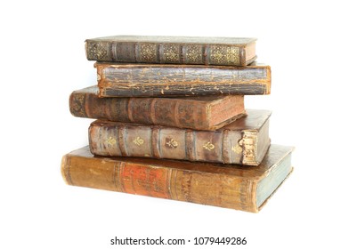 old books isolated on white. Stock Photo