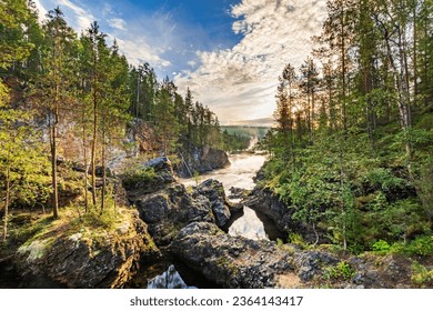 Oulanka river and rapids at the Oulanka National Park in Kuusamo. Finland. Finnish nature Stock fotografie