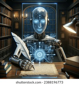 Photo of artificial intelligence that is an accomplished writer

