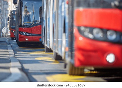 Public transportation bus in urban surroundings. – Ảnh có sẵn