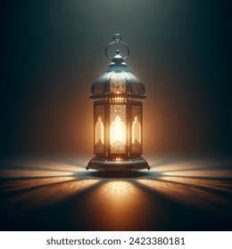 ramadan lantern at night isolated