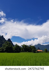 Scenery of a quiet rural village in Laos Foto stock