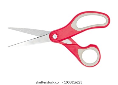 scissors isolated on white background, top viewの写真素材